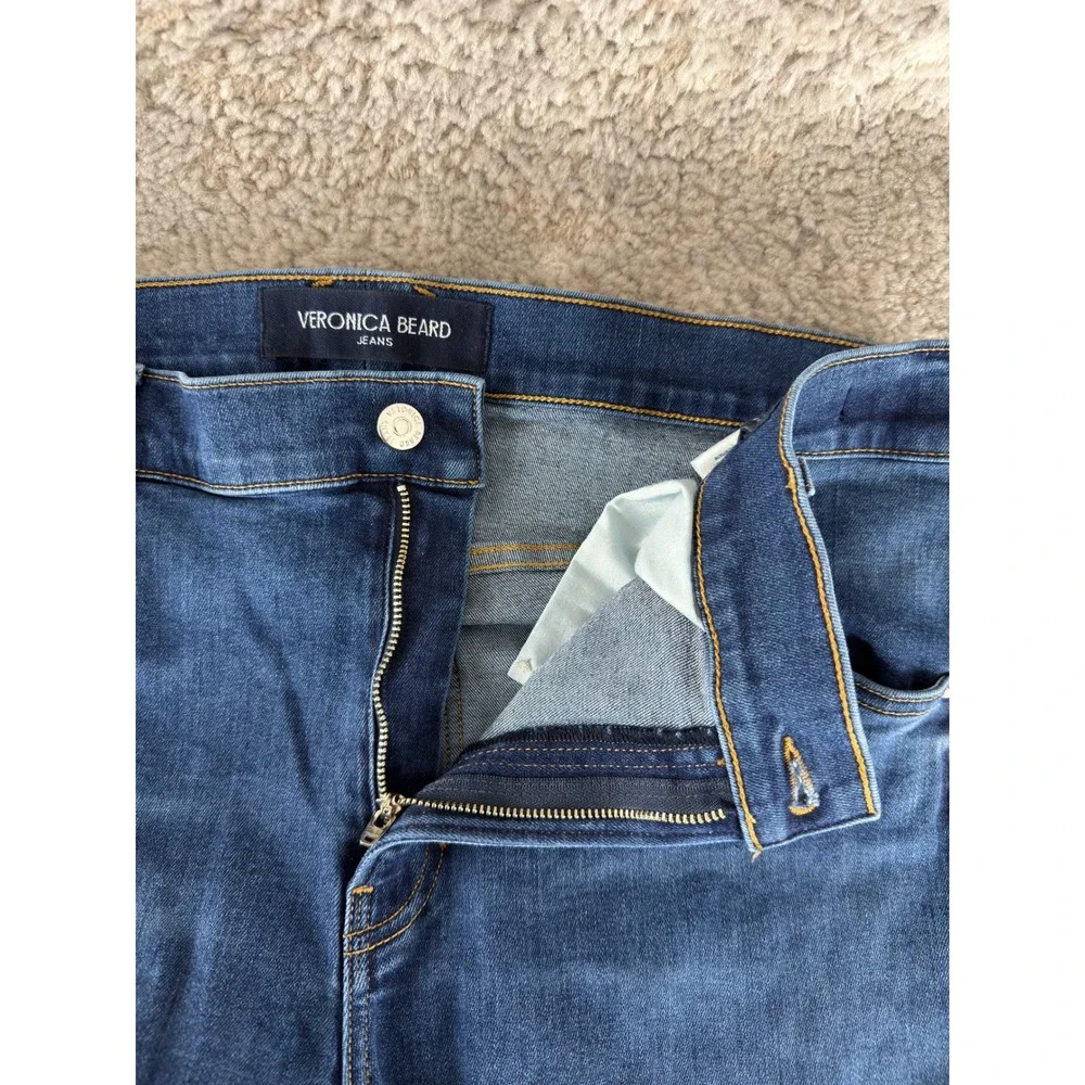 Veronica Beard Plus Sz 18 High Rise Flare Stretch Denim Jeans Blue Full Length - Picture 7 of 12